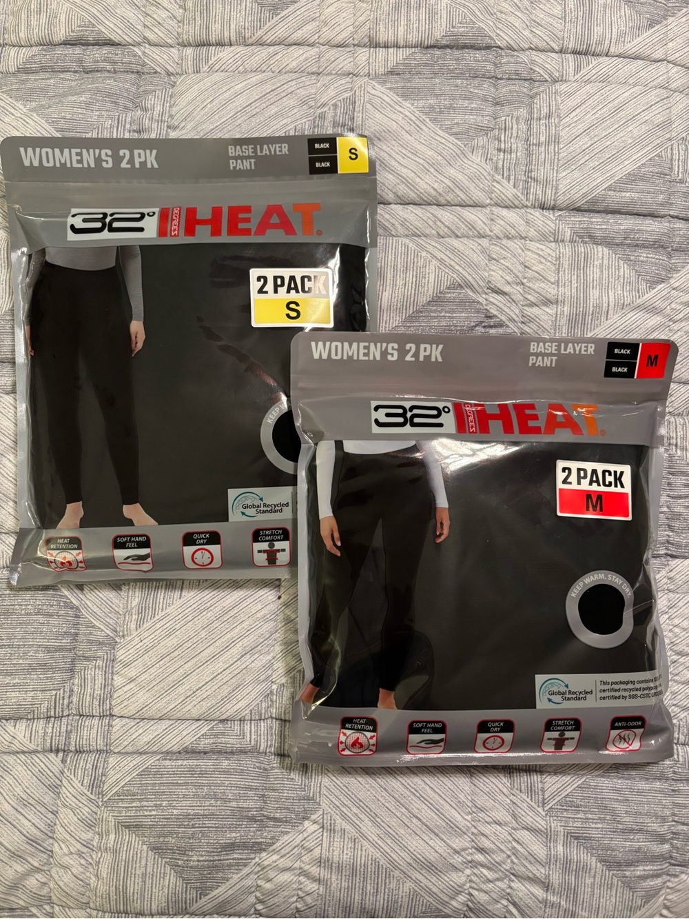 32 Degrees Heat Base Layer Pants Small & Medium Bundle